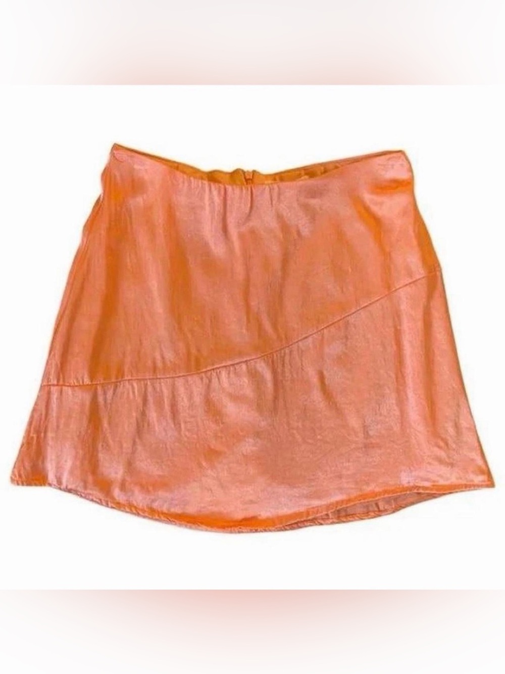 Mini satin skirt in coral